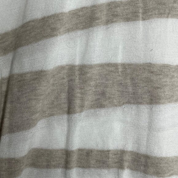 Peruvian Connection Knit Pima Cotton Striped Tunic Striped Cream Brown X-Small - Picture 8 of 9
